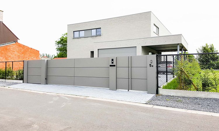 Moderne aluminium design schuifpoort - Rijkel