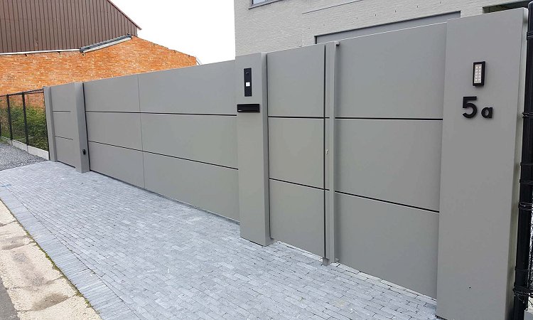 Moderne aluminium design schuifpoort - Rijkel