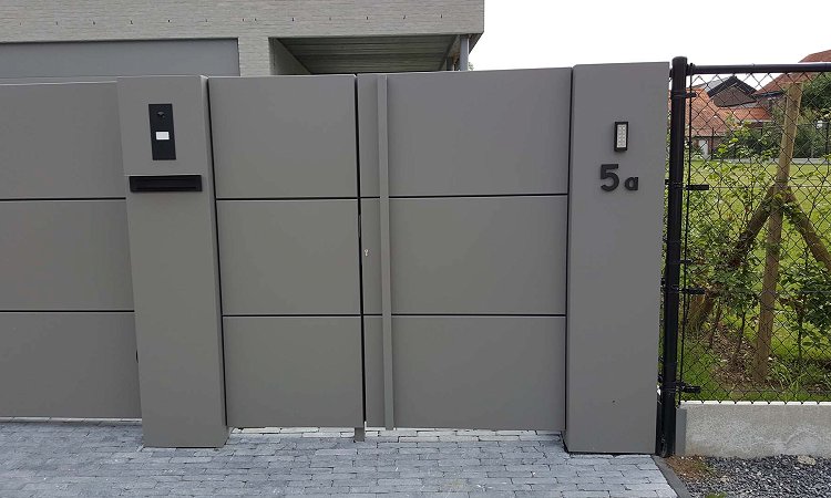 Moderne aluminium design schuifpoort - Rijkel